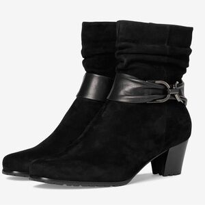 David Tate Corona Bootie Black Suede Leather Women’s 8.5 Wide NWOB Mid-Calf Boot